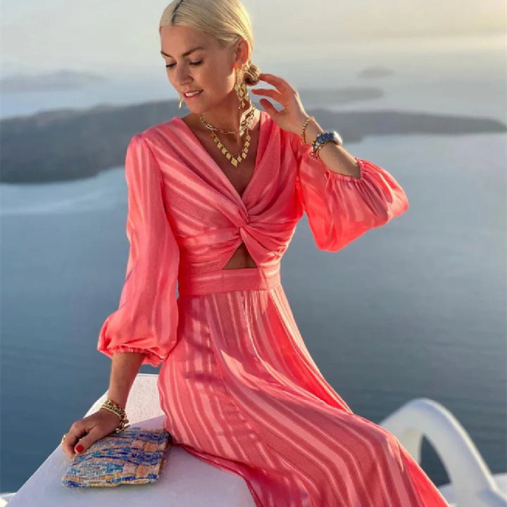 Nora|Ladies' Fashionable Loose Puffed-sleeve Dress