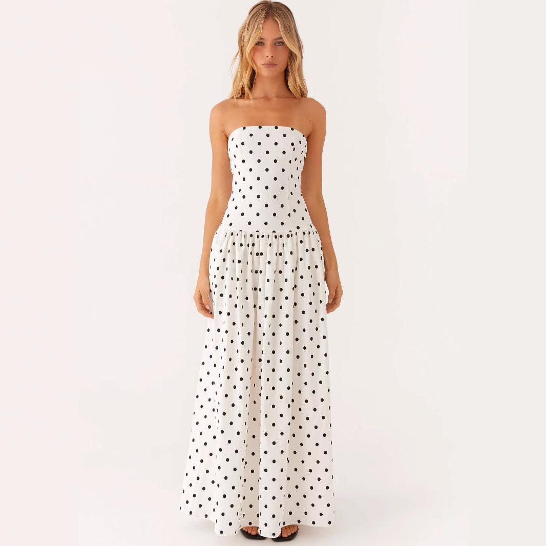 Addison|Fashion Tube Top Printed Long Dress Women