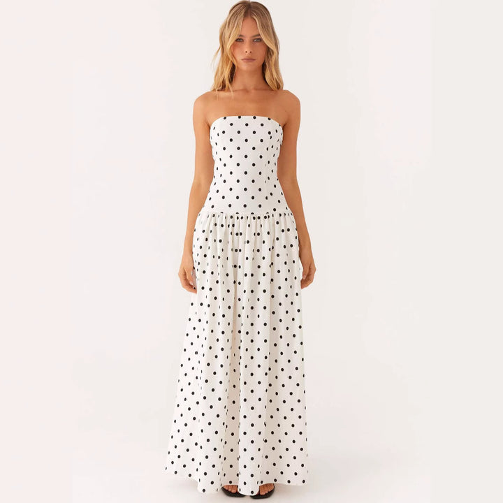 Addison|Fashion Tube Top Printed Long Dress Women