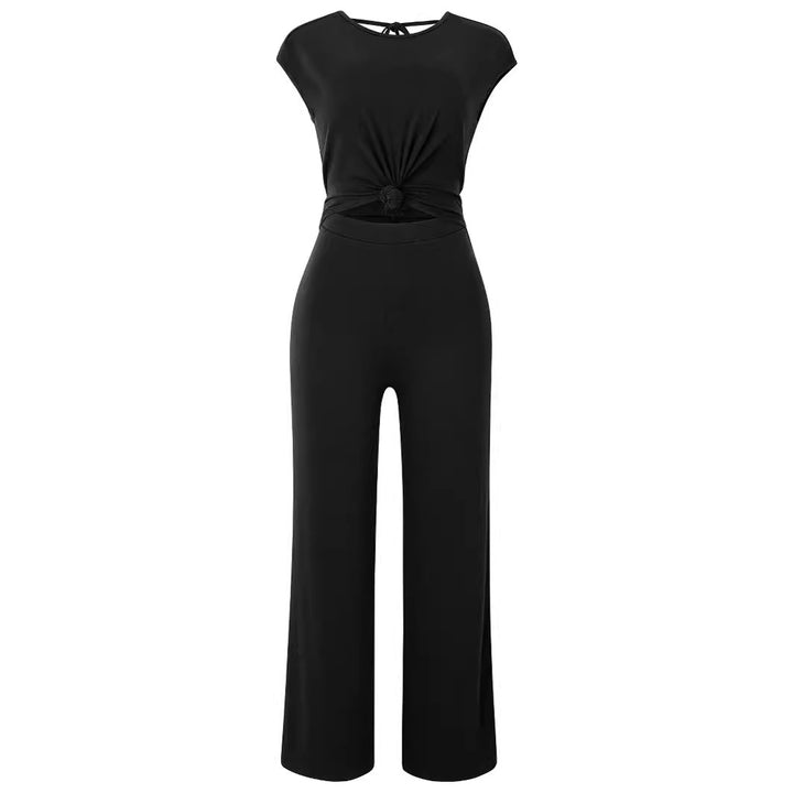 Penelope|Casual Women's Jumpsuit Summer Round Neck Short Sleeves Knitted